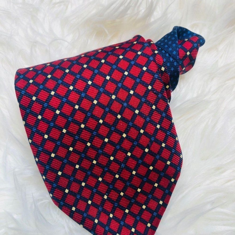 Vintage Tommy‎ Hilfiger Mens Tie Red Blue Patterned